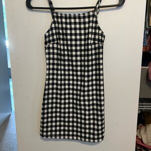 Rare Editions Black and White Gingham Mini Dress